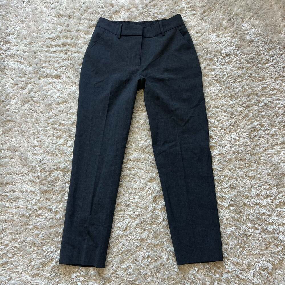 Nwt Quince Italian Wool Slim Leg Ankle Pants Coal Melange Size 2
